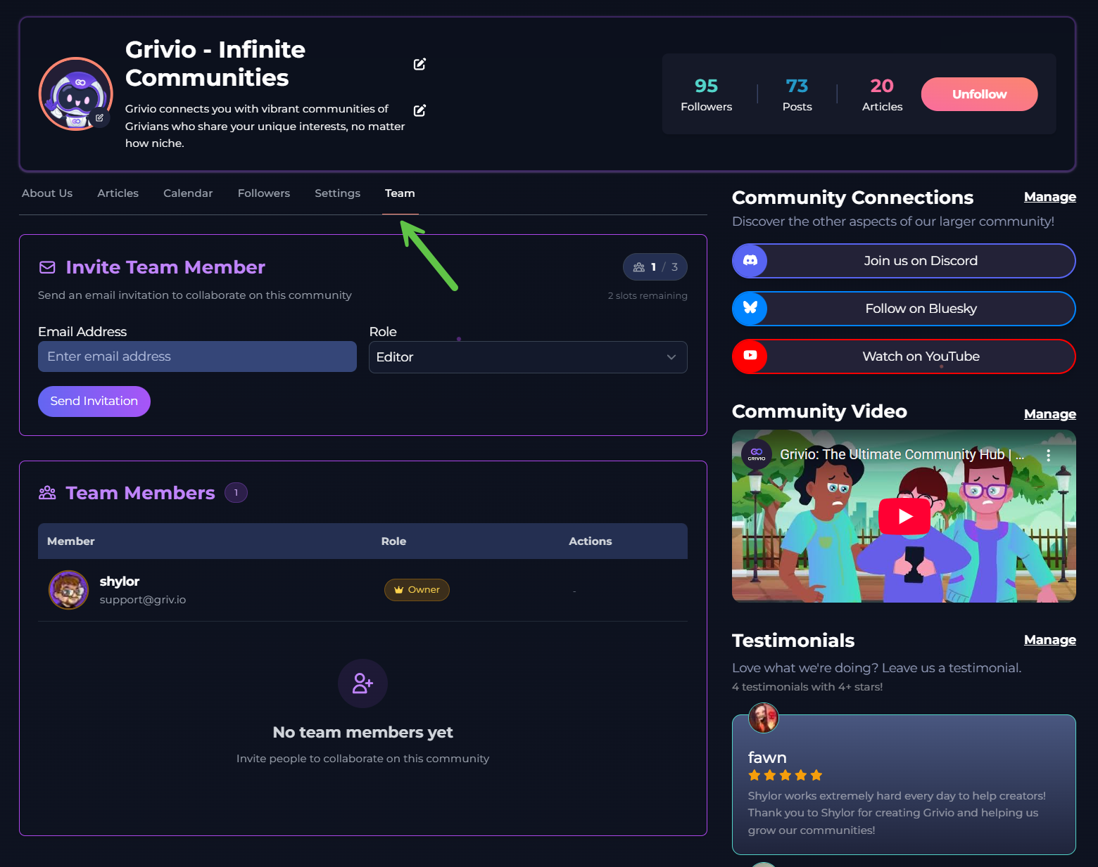 Post image from Grivio - Infinite Communities